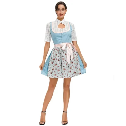 Chic Floral Mini Dirndl Dress - Image 2