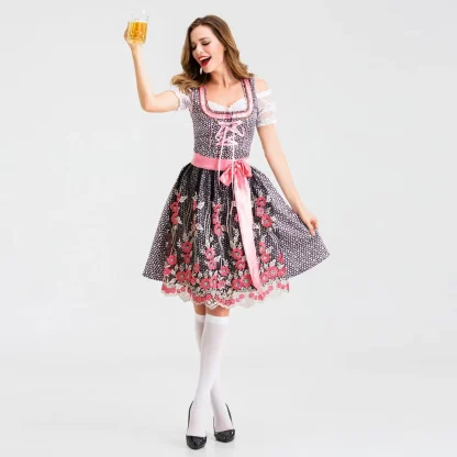 Fancy Floral Print Dirndl Dress - Image 5