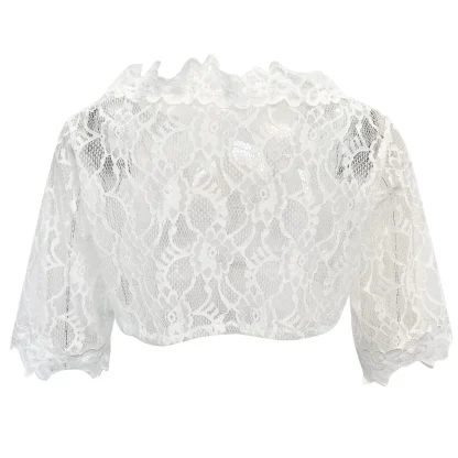 V-neck Sheer Lace Dirndl Shirt - Image 6