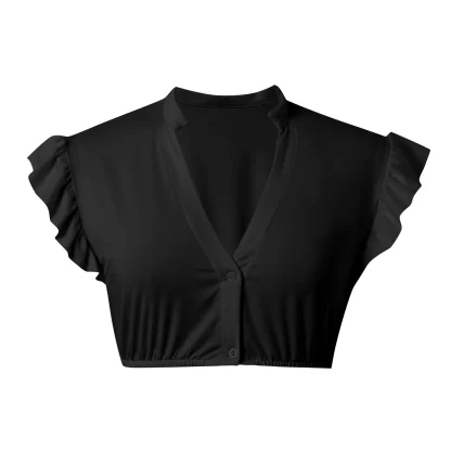 V-neck Ruffle Sleeve Dirndl Shirt - Image 3