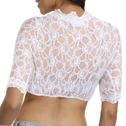 V-neck Half Sleeve Dirndl Shirt - Image 2