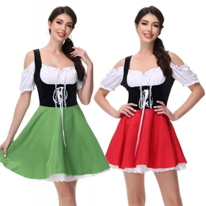 Lace-up Front Mini Dirndl Dresses - Image 6
