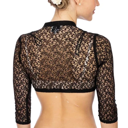 Sheer Lace V-neck Dirndl Shirt - Image 3