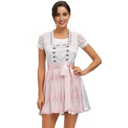 Waist Tie Mini Dirndl Dress
