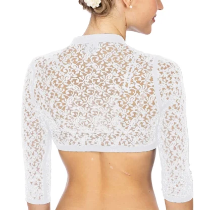 Sheer Lace V-neck Dirndl Shirt - Image 5