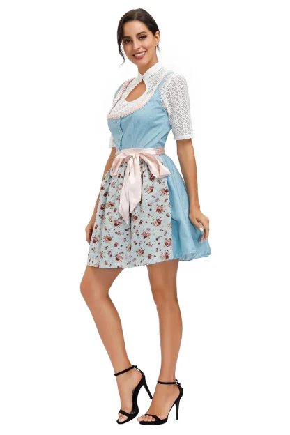 Chic Floral Mini Dirndl Dress - Image 3