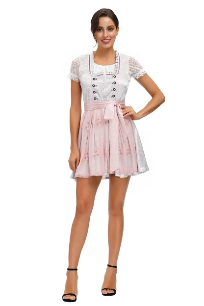 Waist Tie Mini Dirndl Dress - Image 3
