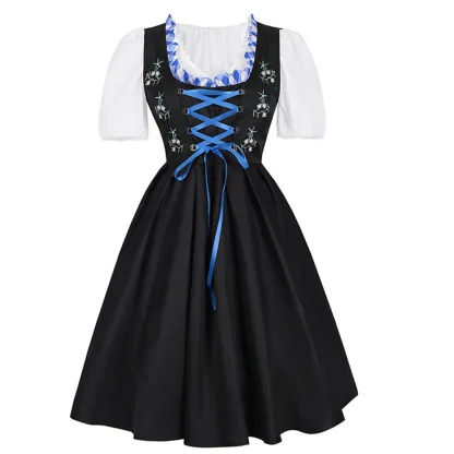 Plaid A-line Midi Dirndl Dress - Image 5