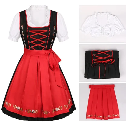 Simple Lace-up Front Dirndl Dress - Image 5