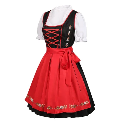 Simple Lace-up Front Dirndl Dress - Image 2