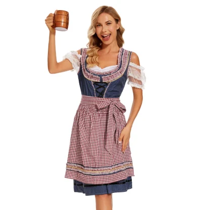 Plaid Apron A-line Dirndl Dress - Image 3