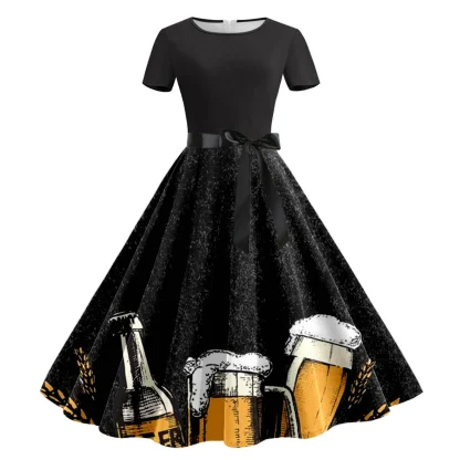 A-line Short Sleeve Dirndl Dresses - Image 2
