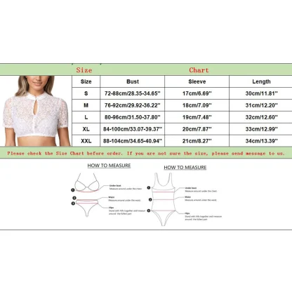 See-through Lace Keyhole Dirndl Shirt - Image 5