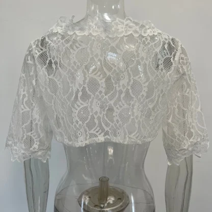 V-neck Half Sleeve Dirndl Shirt - Image 6