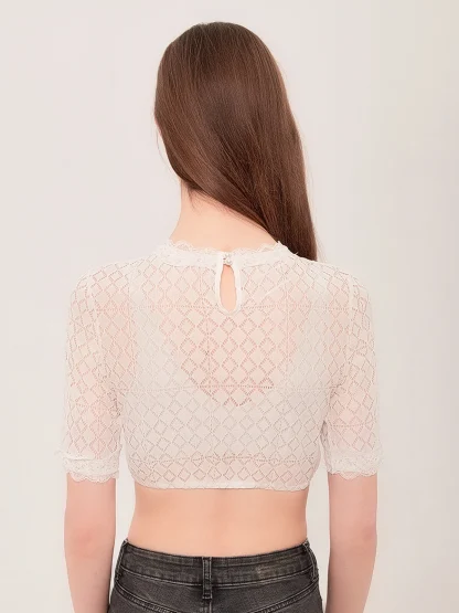 See-through Lace Dirndl Shirt - Image 4
