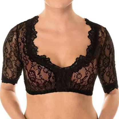 Cropped See-through Dirndl Shirt