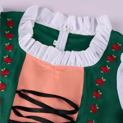 Ruffle Neckline A-line Dirndl Dress - Image 3