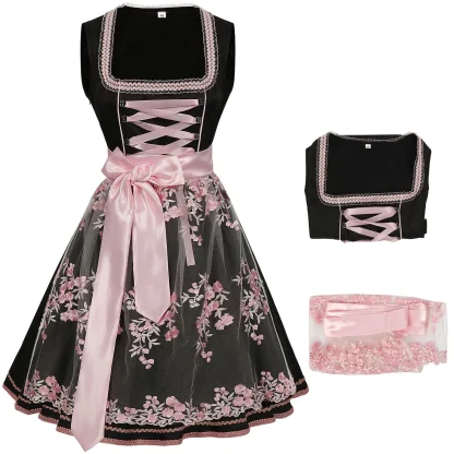 Sexy Lace-up Floral Dirndl Dress - Image 6