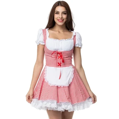 Sexy Plaid Mini Dirndl Dresses