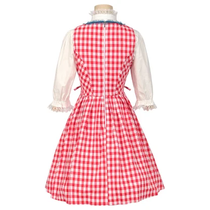 Half Sleeve Plaid Dirndl Dress - Image 2