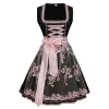 Sexy Lace-up Floral Dirndl Dress
