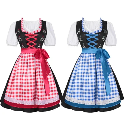 Plaid A-line Midi Dirndl Dress - Image 6