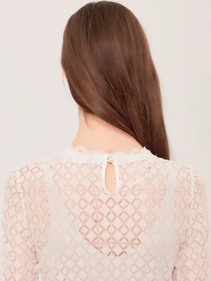 See-through Lace Dirndl Shirt - Image 6