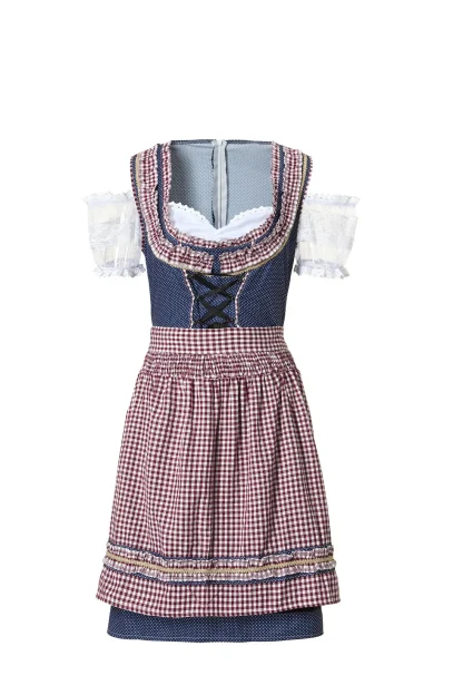 Plaid Apron A-line Dirndl Dress - Image 7