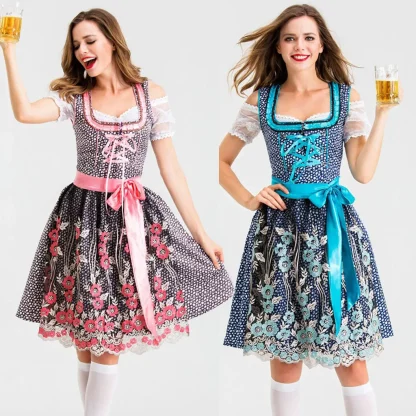 Fancy Floral Print Dirndl Dress - Image 7