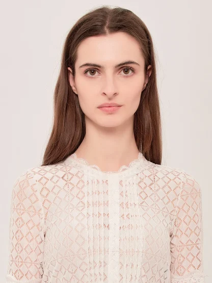 See-through Lace Dirndl Shirt - Image 2