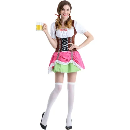 Chic Lace Hem Mini Dirndl Dress - Image 2