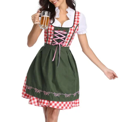 Traditional Plaid Dirndl Dresses - Image 2