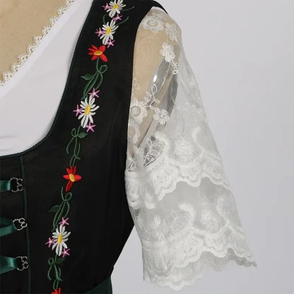 Embroidered Floral Dirndl Dress - Image 4
