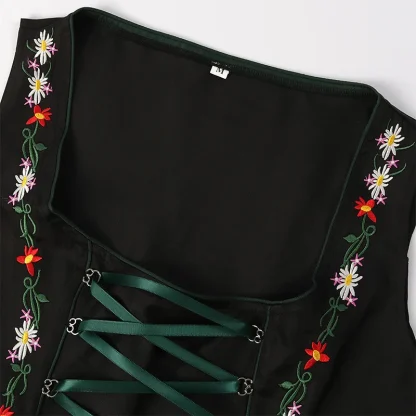 Embroidered Floral Dirndl Dress - Image 3