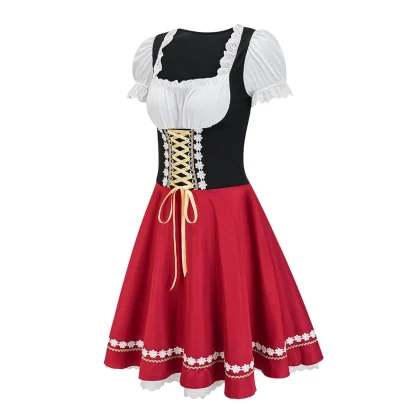 Retro Lace-up Dirndl Dresses - Image 3