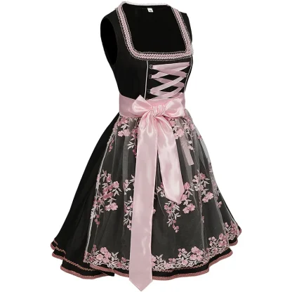 See-through Lace Apron Dirndl Dress - Image 4
