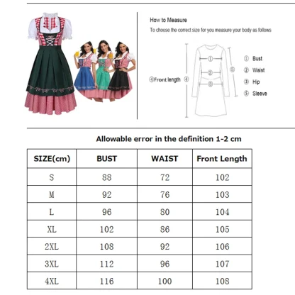 Ruffle Neckline Plaid Dirndl Dresses - Image 7
