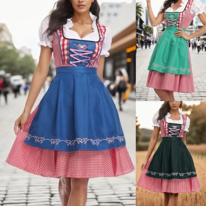 Plaid Midi Dirndl Dresses - Image 6