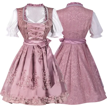 Elegant Lace-up Front Dirndl Dress - Image 4