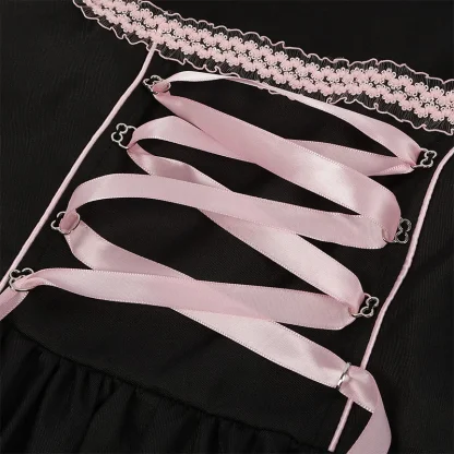 See-through Lace Apron Dirndl Dress - Image 5