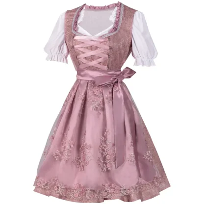 Elegant Lace-up Front Dirndl Dress - Image 2