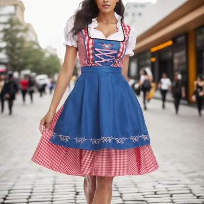 Plaid Midi Dirndl Dresses - Image 2