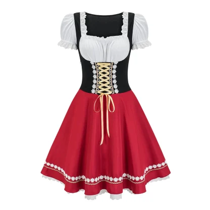 Retro Lace-up Dirndl Dresses - Image 2