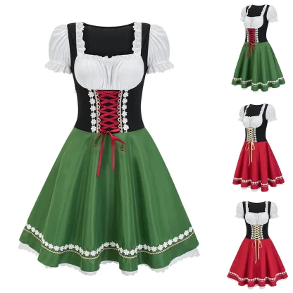 Retro Lace-up Dirndl Dresses - Image 5